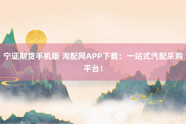 宁证期货手机版 淘配网APP下载：一站式汽配采购平台！