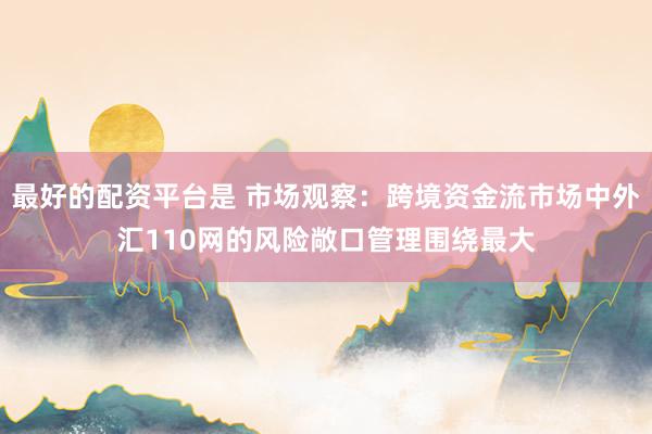 最好的配资平台是 市场观察：跨境资金流市场中外汇110网的风险敞口管理围绕最大